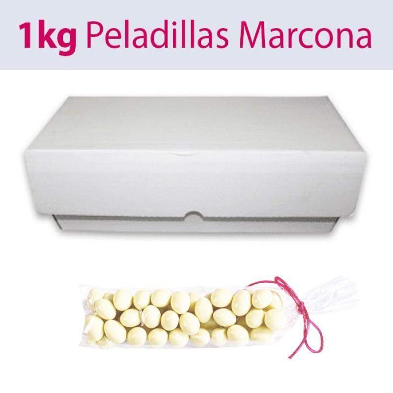 Peladillas blancas de almendra marcona a granel, caja de 1 Kg-ChocolateSI-Cajas,Con Almendras,Con Frutos Secos,Eventos,Fuentes de Chocolate,Sin Gluten