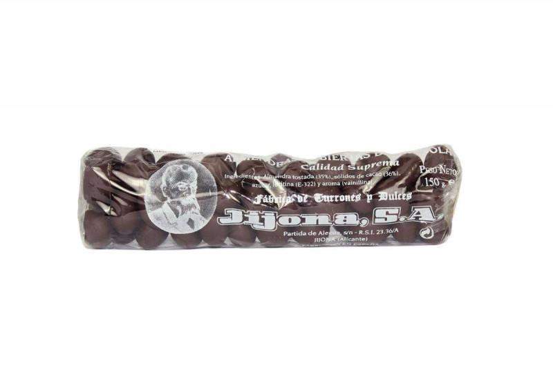 Almendras bañadas de Chocolate Negro - Chocoperlas 150g-ChocolateSI-Chocolate Negro,Chocolate Puro,ChocolateSi,Con Almendras,grageas,Sin Gluten,Sin Lactosa,turrones artesanos