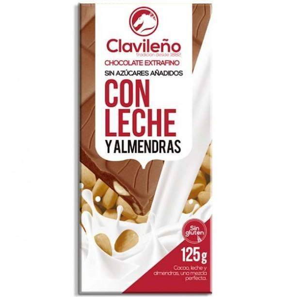 Chocolate con Leche y Almendras sin Azúcares Añadidos 100g - El Clavileño - chocolateSI.com