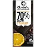 Chocolate Negro 70% Cacao con Naranja sin Azúcares Añadidos 100g - El Clavileño-chocolates clavileno-70%,Chocolate Negro,Con Naranja,El Clavileño,Sin Azúcar,Sin Gluten,tabletas