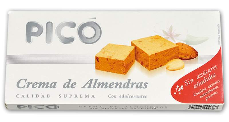 Turrón Blando de Almendra Pico sin Azucares Añadidos 200grs-ChocolateSI-Blandos,Con Almendras,Sin Azúcar,Sin Gluten,turrones artesanos