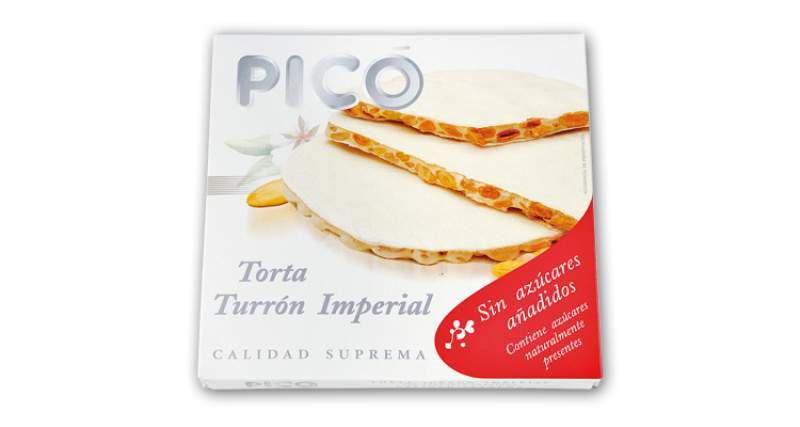 Turrón Duro en Torta Pico sin Azucares Añadidos 150grs-ChocolateSI-Con Almendras,Duro,Sin Azúcar,Tortas,turrones artesanos