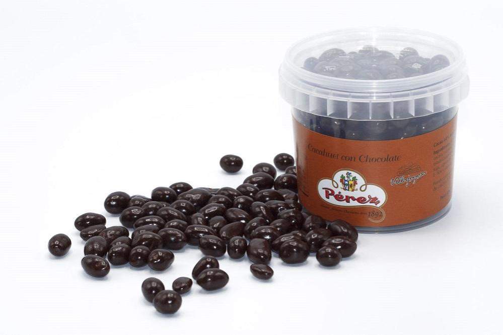 Tarrina De Pasas Bañadas Con Chocolate Negro - 150g - Chocolates Pérez - chocolateSI.com
