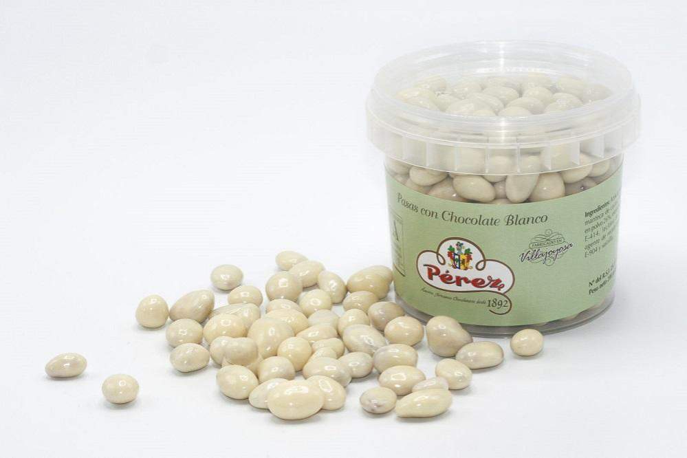 Tarrina De Pasas Bañadas Con Chocolate Blanco - 200g - Chocolates Pérez - chocolateSI.com