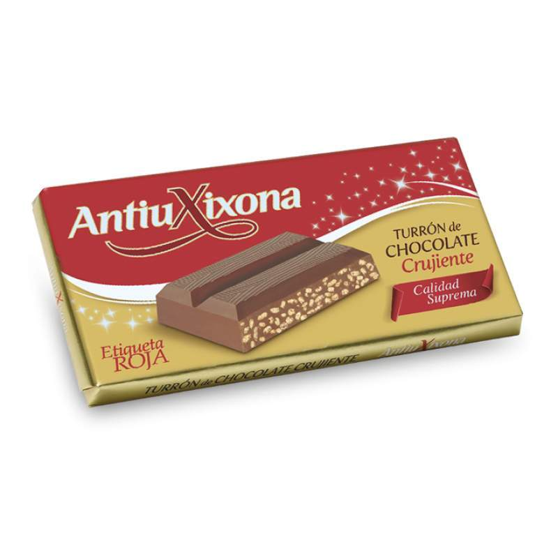 Turrón de Chocolate Crujiente Antiu Xixona - Calidad Suprema - 250g-ChocolateSI-antiu xixona,Crujiente,navidad,tabletas,turron
