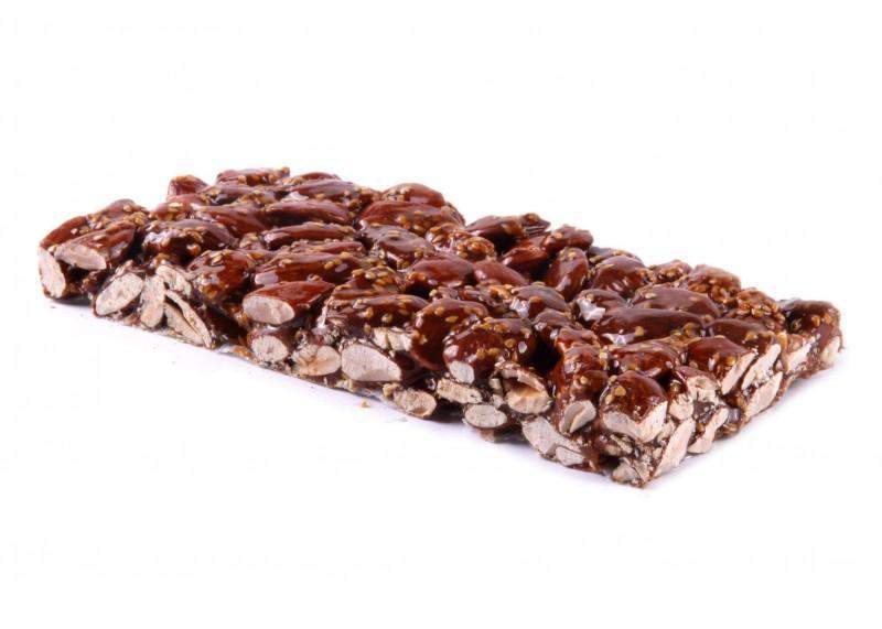 Turronico, turrón de guirlache con ajonjolí o sésamo, 200 gramos-ChocolateSI-Con Almendras,Duro,Sin Gluten,Sin Lactosa,Tortas,turrones artesanos