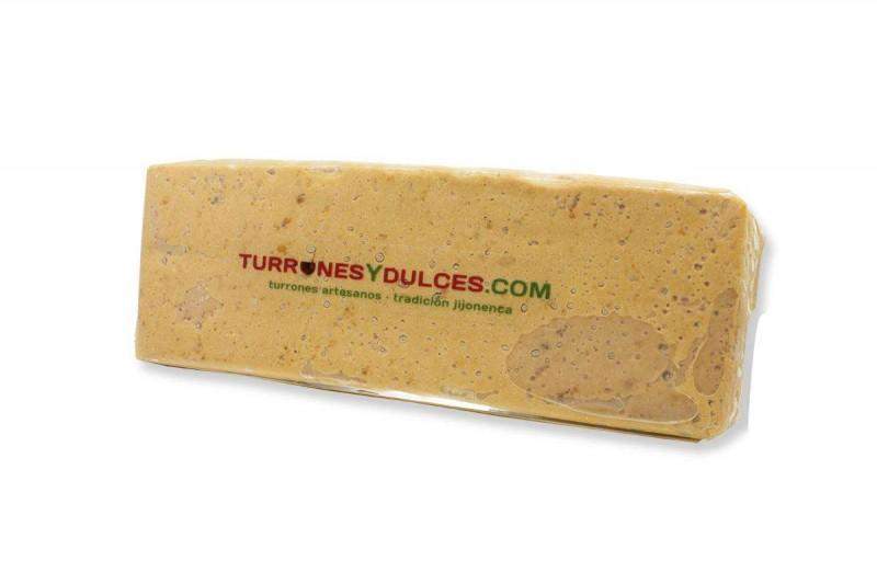 Turrón Jijona 500 g (blando), tableta grande conocida como barra catalana-ChocolateSI-Blandos,Con Almendras,Grandes,Sin Gluten,Sin Lactosa,turrones artesanos