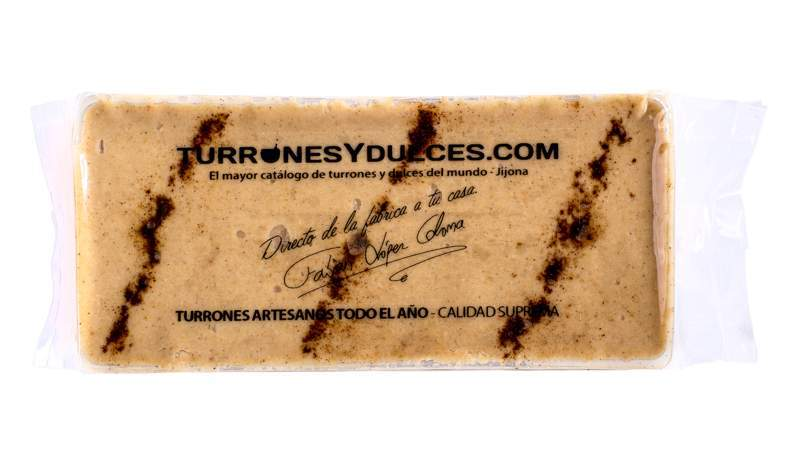 Turrón a la Piedra Artesano (sin caja de madera) 300 g-ChocolateSI-Blandos,Cajas,Con Almendras,Duro,Sin Gluten,Sin Lactosa,turrones artesanos,Vegano
