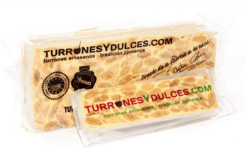 Porciones 50 gramos de Turrón de Alicante artesano-ChocolateSI-Cajas,Con Almendras,Duro,Eventos,Sin Gluten,Sin Lactosa,turrones artesanos
