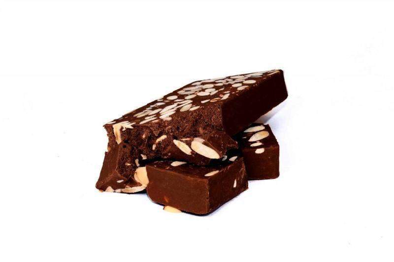 Turrón Chocolate Negro Puro con Almendras, 300 gramos - chocolateSI.com