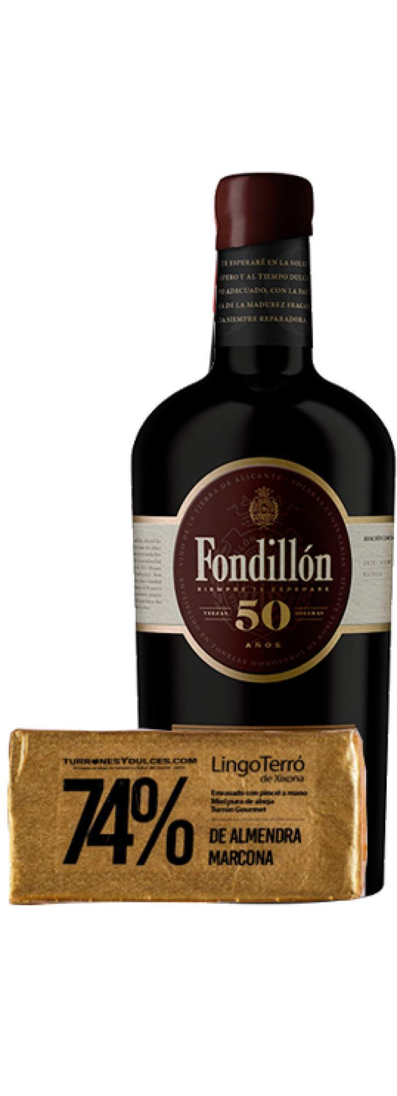 Pack Fondillón 50 años y turrón de Jijona-ChocolateSI-Blandos,Con Almendras,Con Frutas,Gourmet,Lotes,Navidad